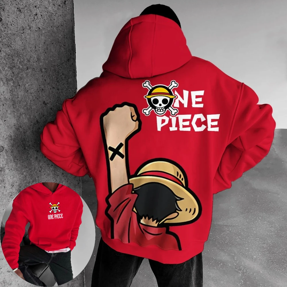 

ONE PIECE Men's Hoodie Sweater Monkey D. Luffy Anime Spring and Autumn Boys Children's Long Sleeve Printed Parent-Child Wear