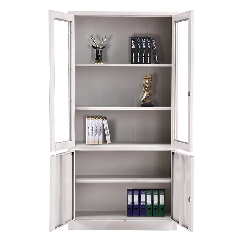 4-Door Large Capacity Equipment Storage Cabinet With Lock And Adjustable Shelves- Office/School/Library/Hospital
