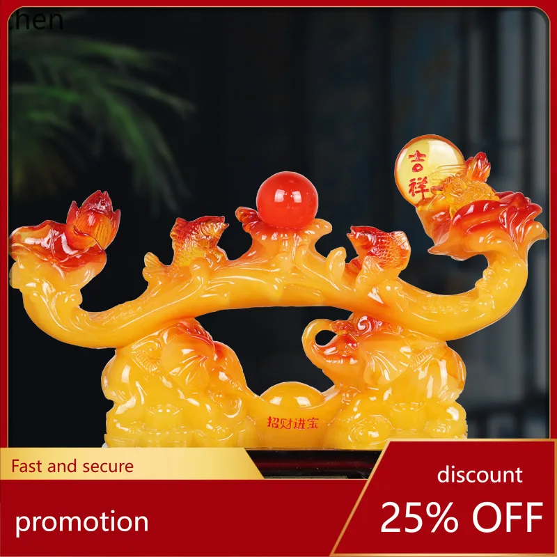 

LXC Jade Ruyi Ornament Home Living Room Decoration Company Store Opening Gift Resin Craft
