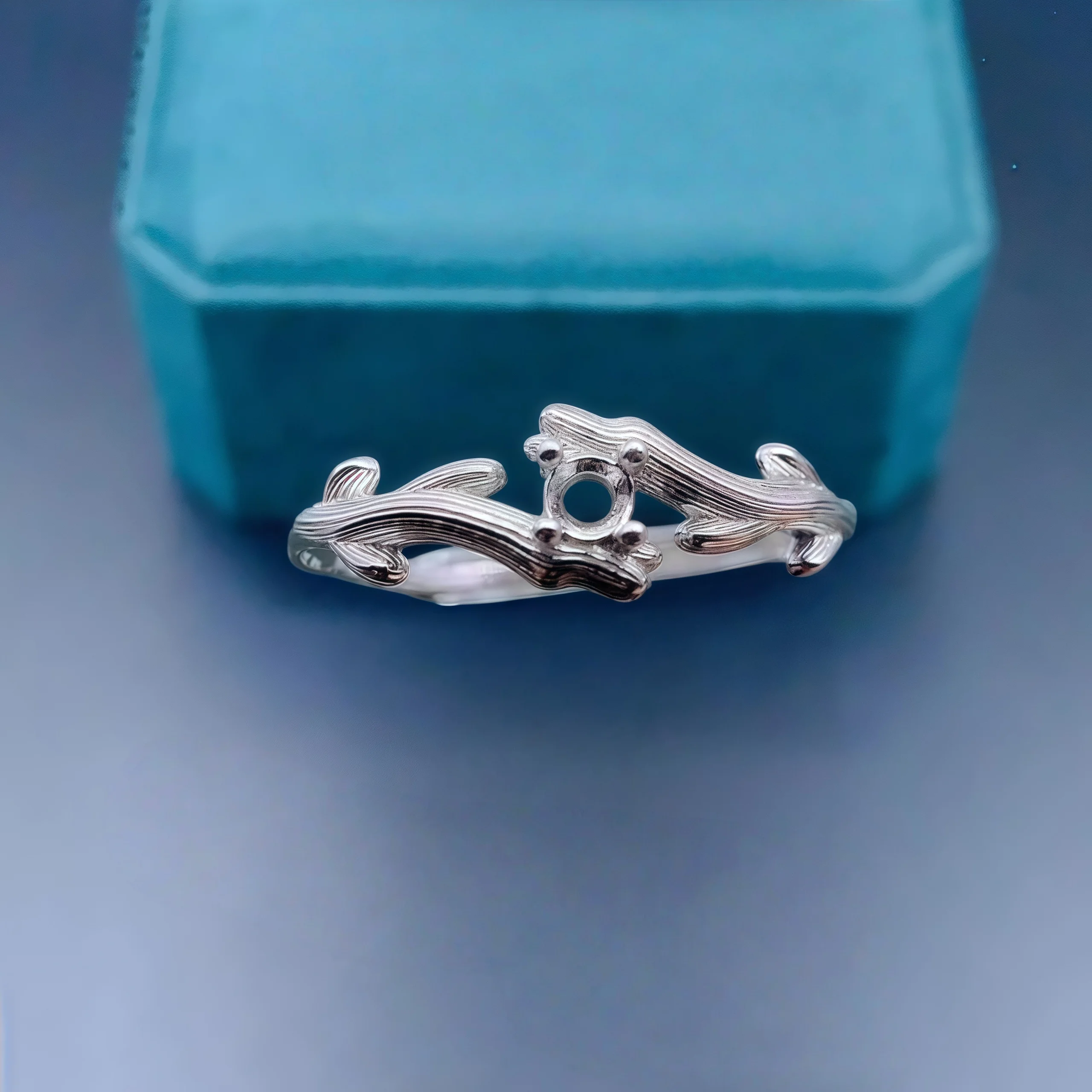 

Установка 3 мм, круглый камень, модный пустой держатель для колец «сделай сам», стерлинговое серебро S925, тонкая ветка, дизайн, очаровательные свадебные украшения для женщин