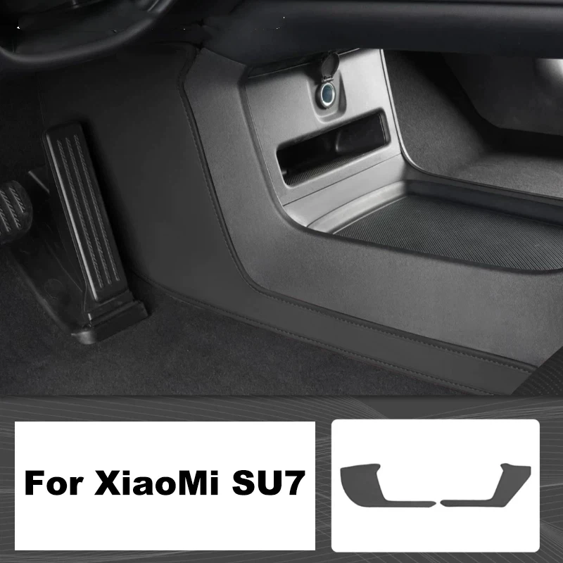 For XiaoMi SU7 2024 2025 Leather Side Defense Anti-kick Pad Center Control Anti-dirty Pad Protective Cover Car Accessories