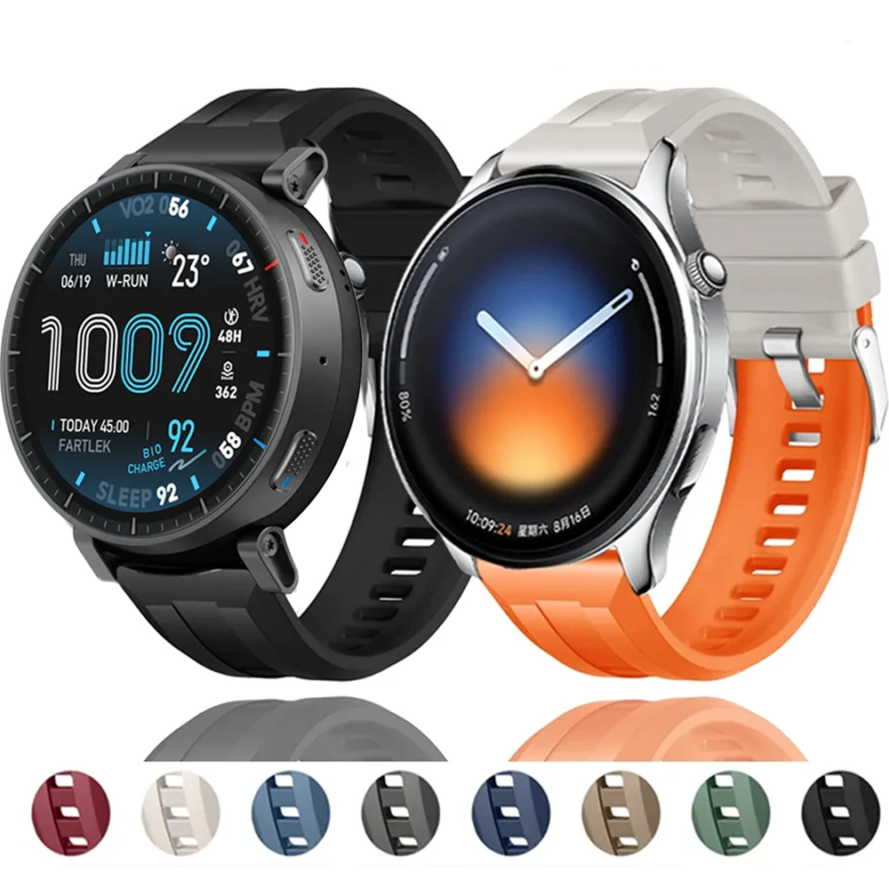 22mm Silikonarmband für Xiaomi Watch 5/2/S4-3-2-1 Sportliches Atmungsaktives Komfortables Uhrenarmband für Amazfit Active Max/Balance 2/Bip 6