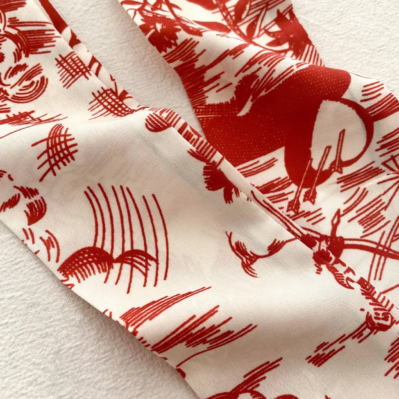 

Ретро иллюстрация, узкий шарф с 26 буквами для женщин, идеально подходит для завязывания сумки, аксессуары для волос с разноцветным принтом