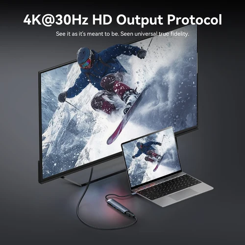 Imagen 2 del producto Vention USB C HDMI HUB 4K @ 30Hz USB 3,0 adaptador PD 100W Hub SD TF lector de tarjetas divisor para MacBook iPad Pro Samsung Dell portátil