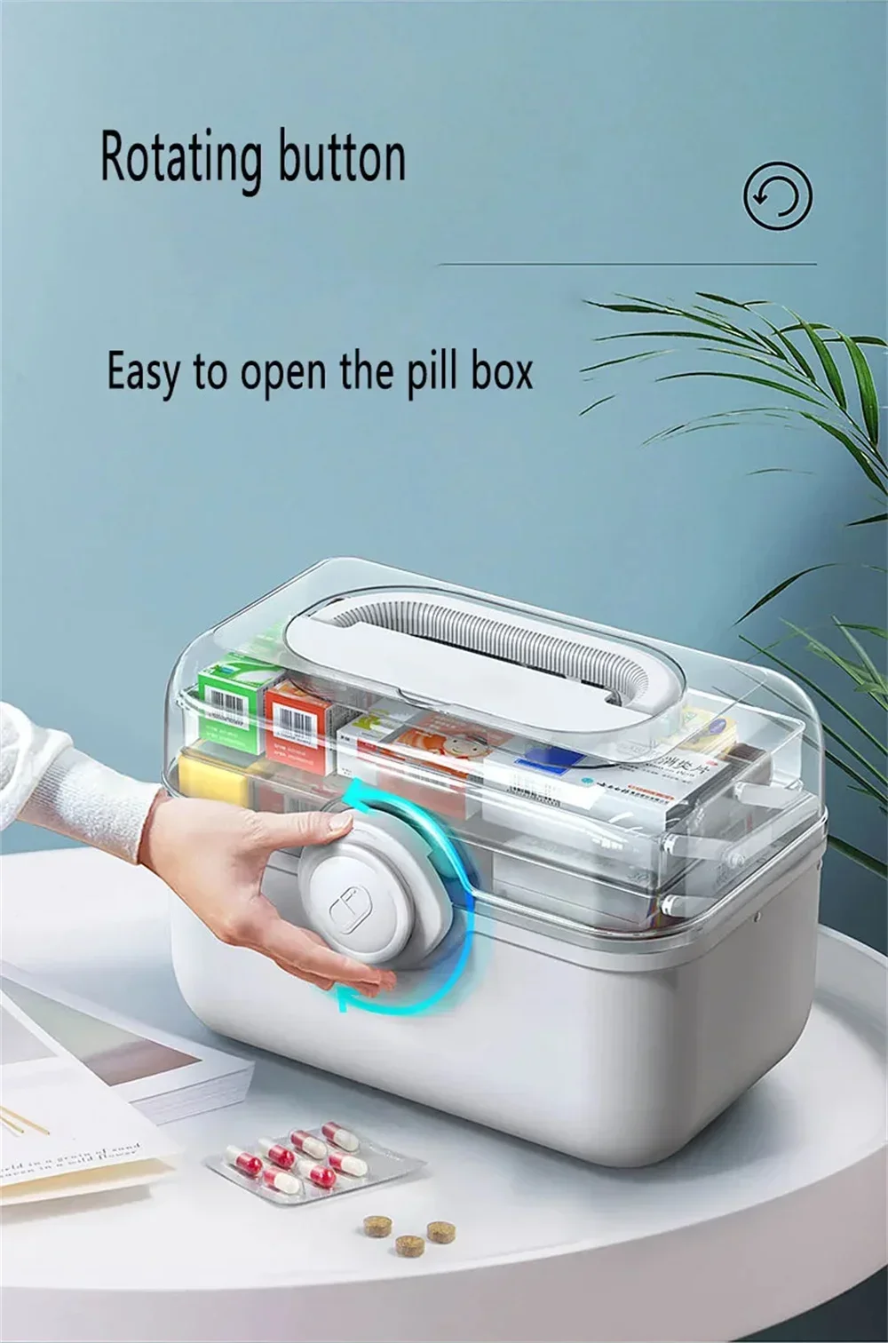 Large Capacity Family Medicine Organizer Box Portable First Aid Kit Medicine Storage Boxes - Organizers Plastic Organizing Home