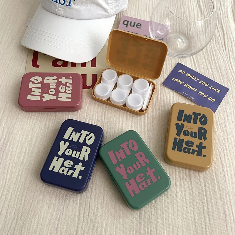 Three Pairs Of INS Personalised Simple Portable Contact Lens Case Companion Care Box Pupil Case