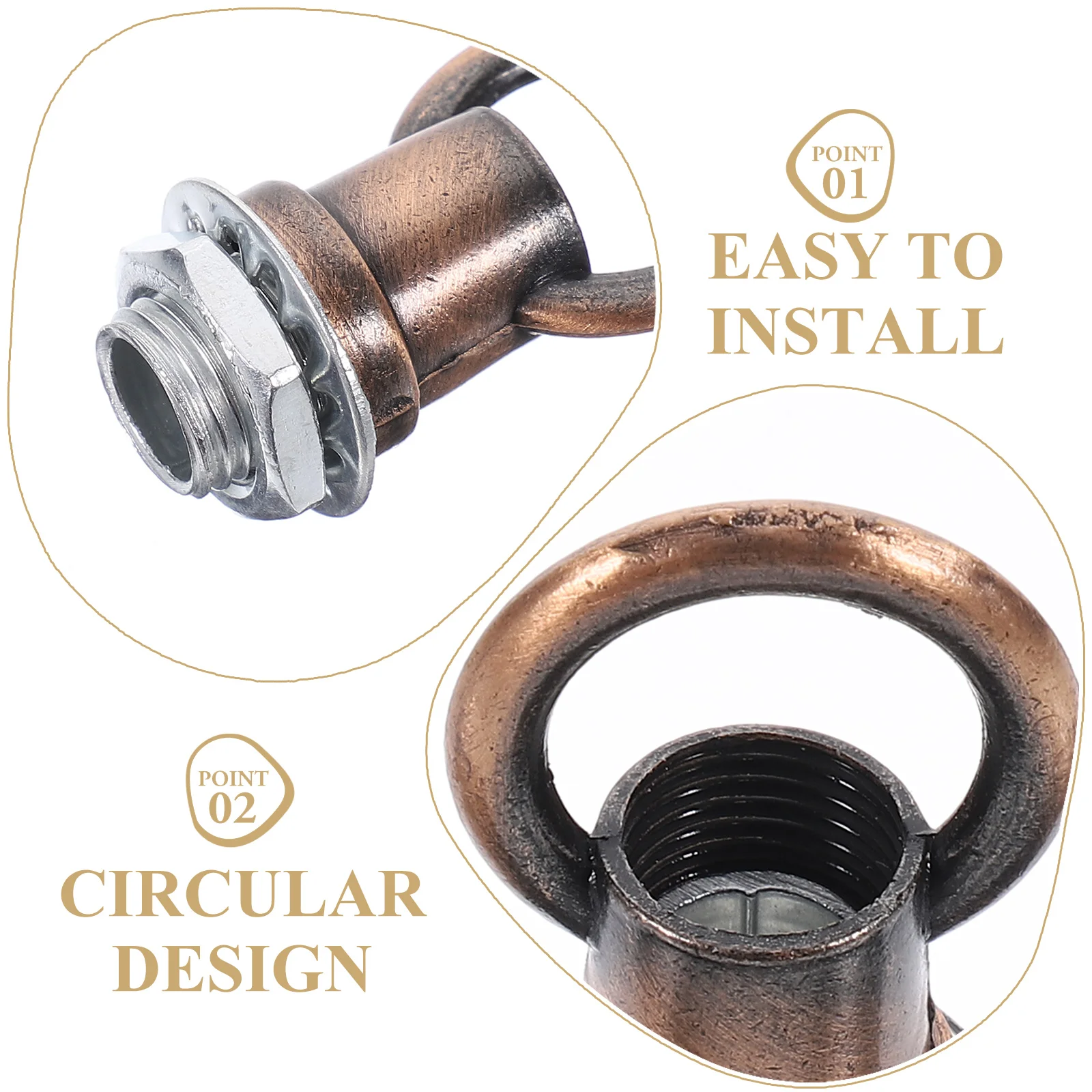 6 Pcs Lighting Accessories Lamp Parts for Making Lamps Hanging Loop Chandelier Fixture Eye Bolts