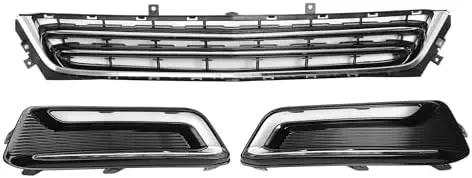 

AUTOHAUX Front Lower Grille for Impala 2014-2020 - Chrome Silver & Black Fog Light Cover Set
