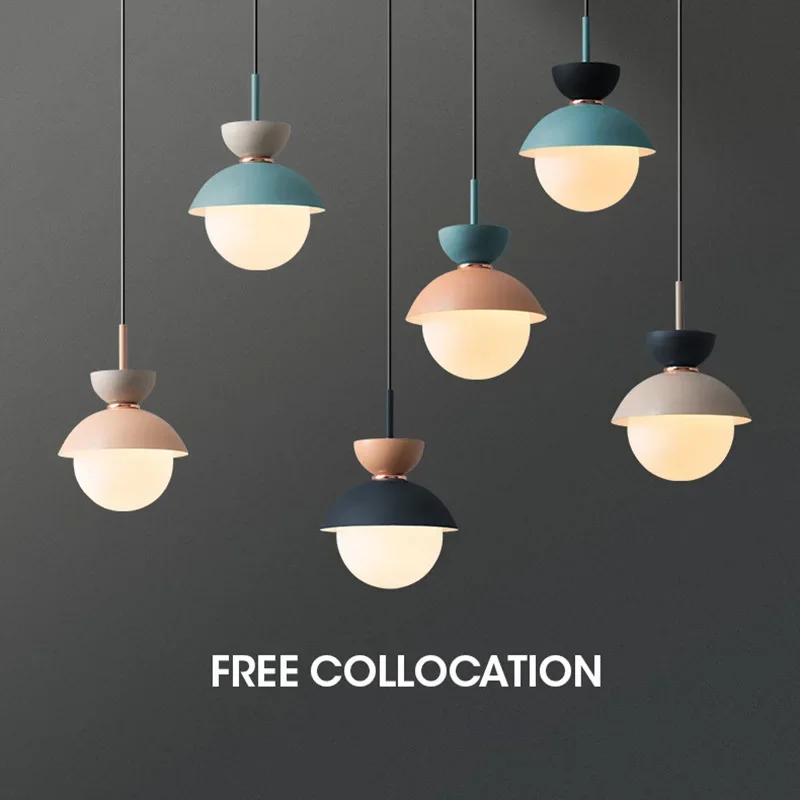 Nordic Colorful Pendant Light Modern Creativity Pendant Lamp Hanging Light Indoor Lighting Home Decor Bedroom Living Room