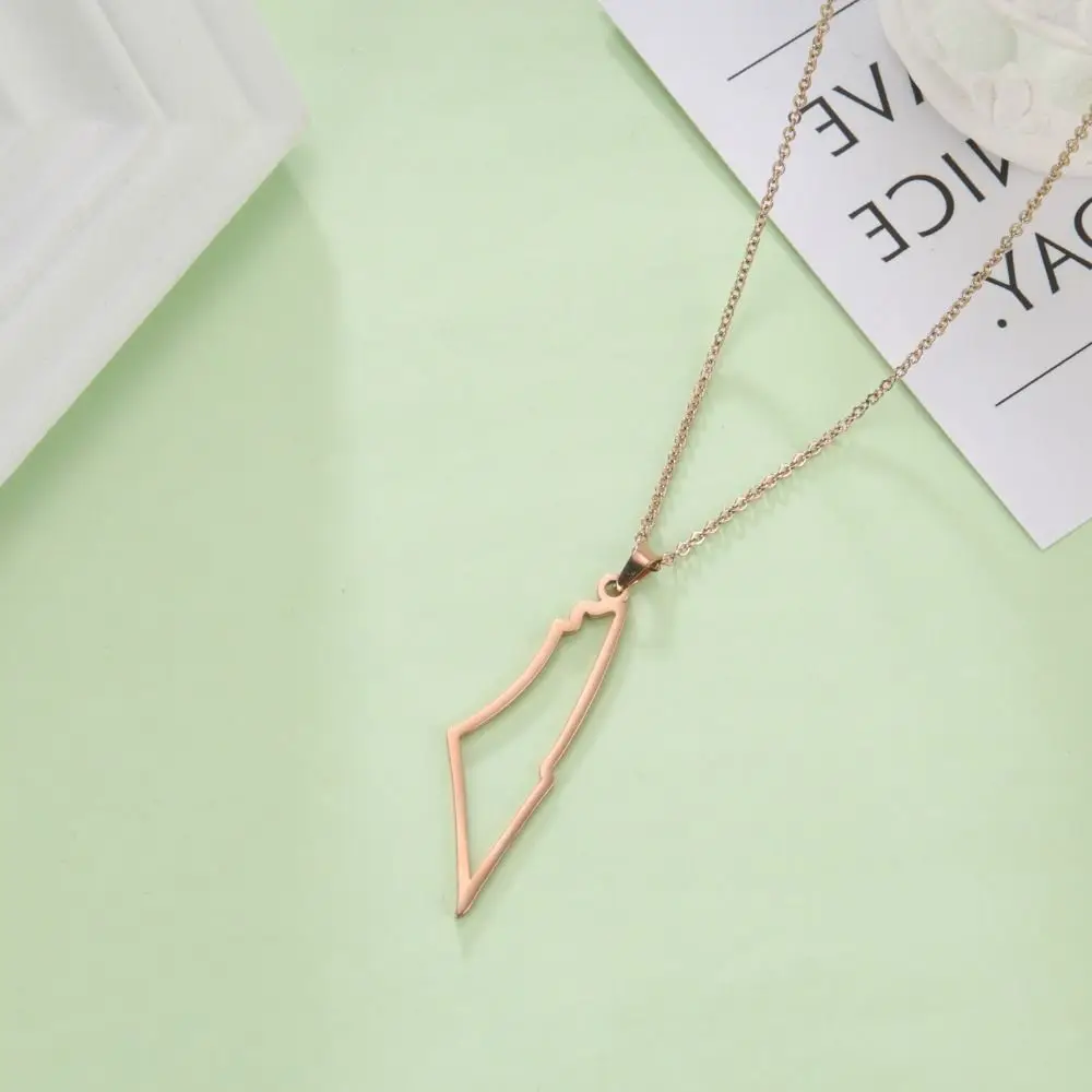 New Hollow Stainless Steel Necklace Irregular Fashion Mountains Pendant Necklace Jewelry Gifts Simple Design Necklace Women