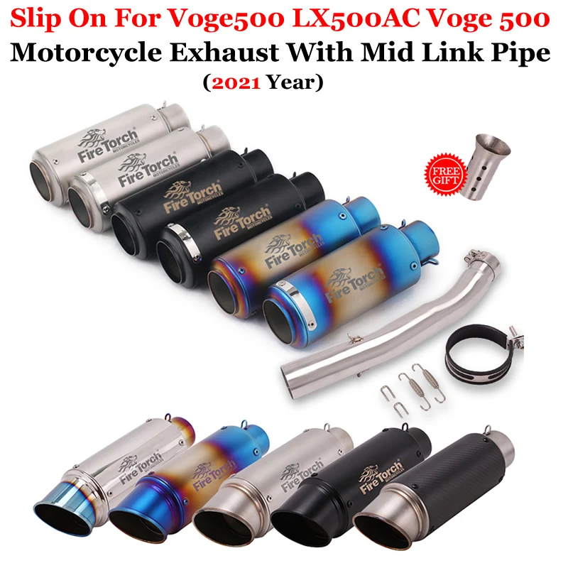 

Slip On For Voge 500 Voge500 LX500AC LX500 AC 2021 Motorcycle Exhaust Middle Link Pipe Muffler Modify Escape Moto Bike Tube