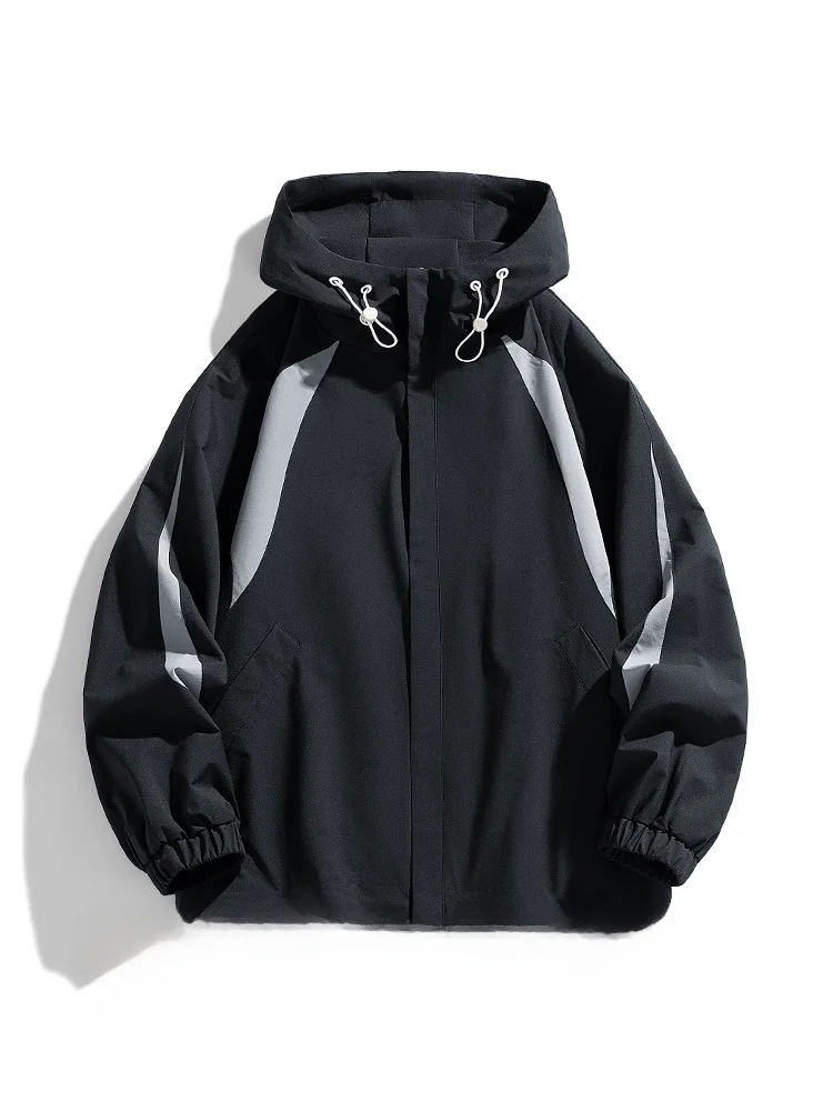 

Новая мужская повседневная рабочая куртка 2024 года, модная, с цветовыми блоками, весна-осень, из полиэфирного волокна, теплая верхняя одежда на молнии