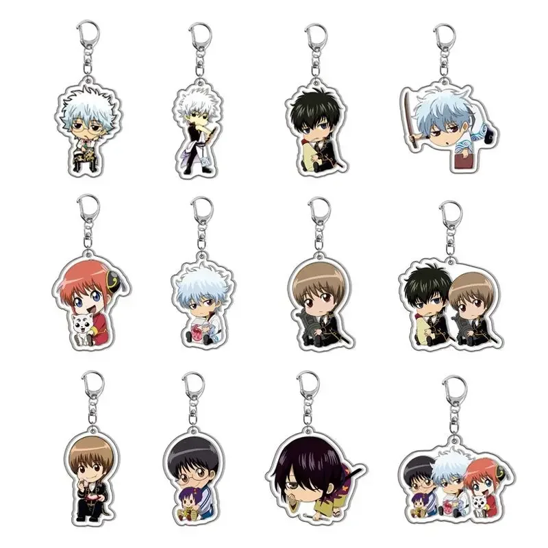 Sandwich Style Animation Derivatives Acrylic Keychain Sakata Gintoki Kamui Shimura Shinpachi Sadaharu Festival Gift for Friend