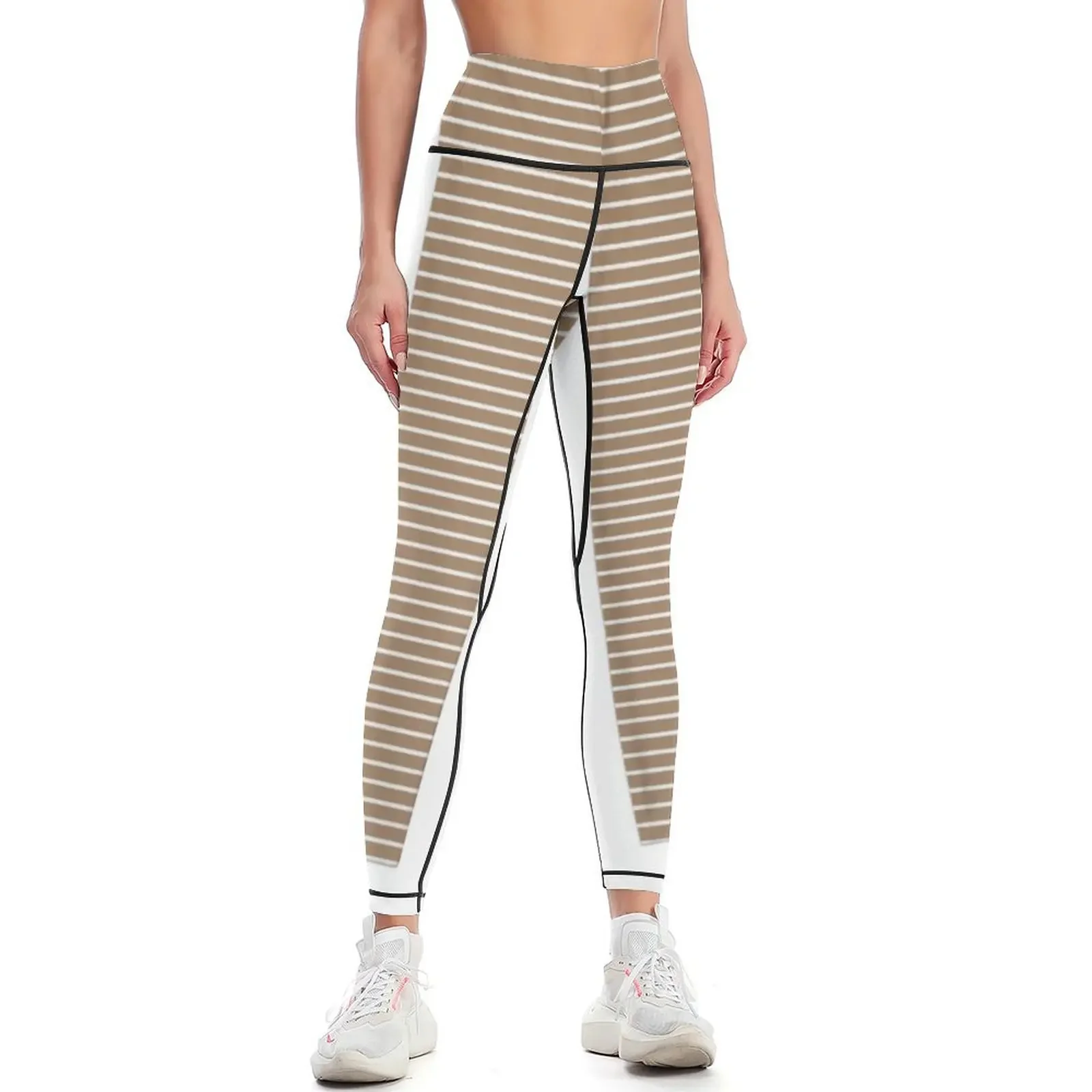 

Thin Brown Stripes Leggings gym's sportswear Women's sports sports for gym legging pants raises butt Womens Leggings