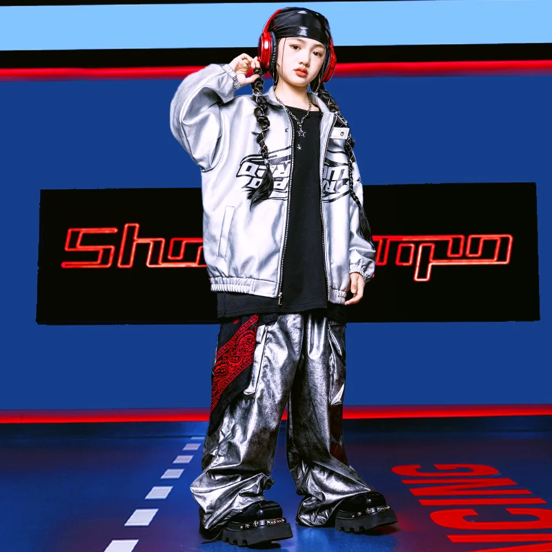 2025 Kinderen Ballroom Hip Hop Dans Kostuums Voor Kinderen Sliver Kpop Outfits Meisjes Jongens Jazz Prestaties Stadium Kleding DQS 21491