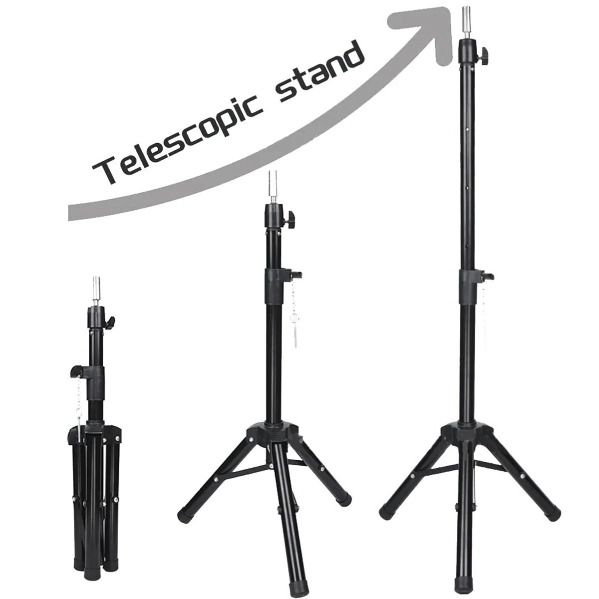 Pemegang manekin 50 inci, penyangga Tripod untuk pembuatan Wig, pentas Wig dapat disesuaikan latihan Salon