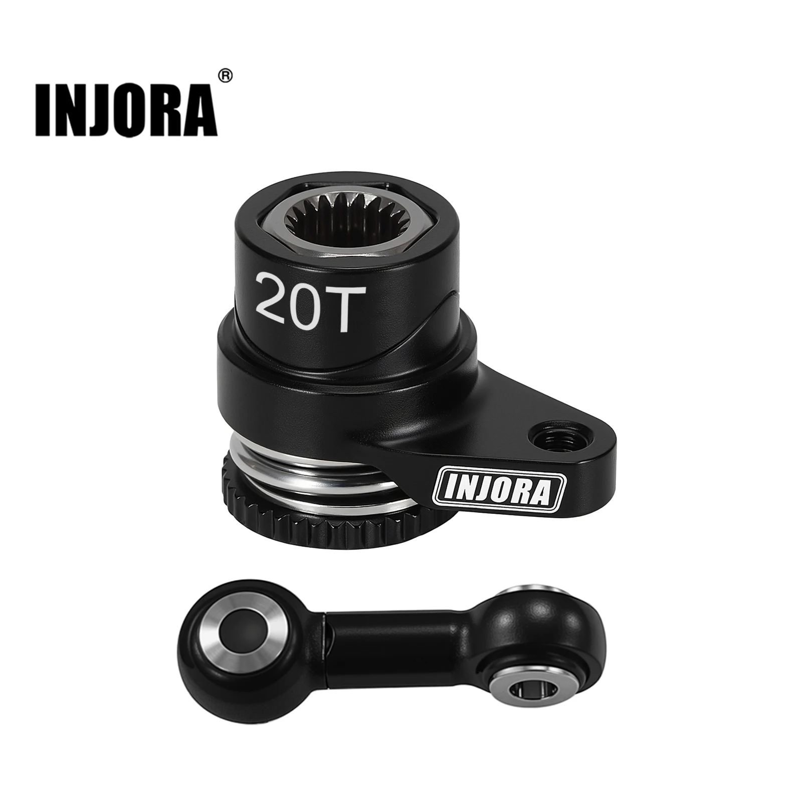 INJORA Juego de protector servo de aluminio para ARRMA MOJAVE GRANITE GROM TYPHON GROM 1/12 Losi Nascar (20T)
