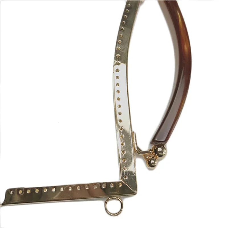 21.5cm Square Round Wood Metal Frame Kiss Clasp for Handle Bag Purse Accessories DIY Metal Kiss Clasp Lock Frame