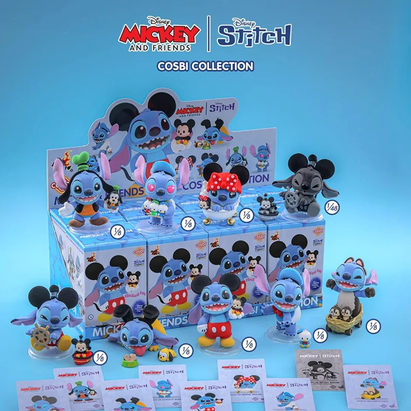 Stitch Fan Cination Series Mickey y Frineds Stitch Cosbi caja ciega llavero Disney Anime juguete para regalo coleccionable