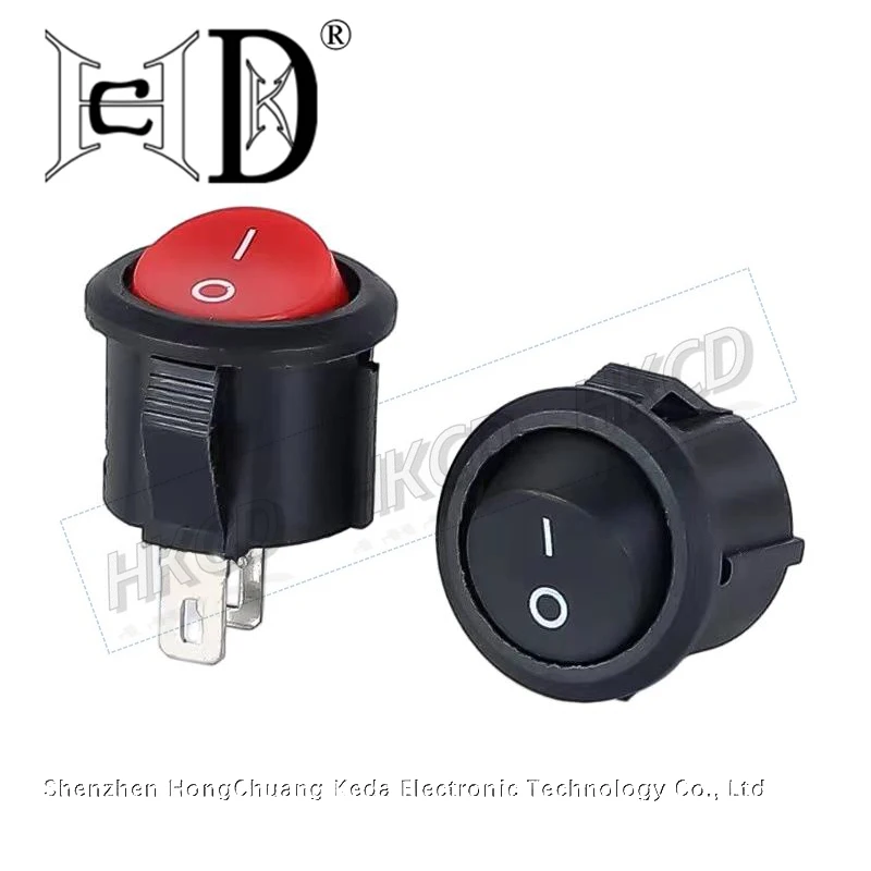 10PCS KCD1 Round Rocker Switch Snap-in 2Pin-3Pin 20mm SPST Black/White/Red Car Boat Marine Power Button 6A 250V AC/10A 125V AC
