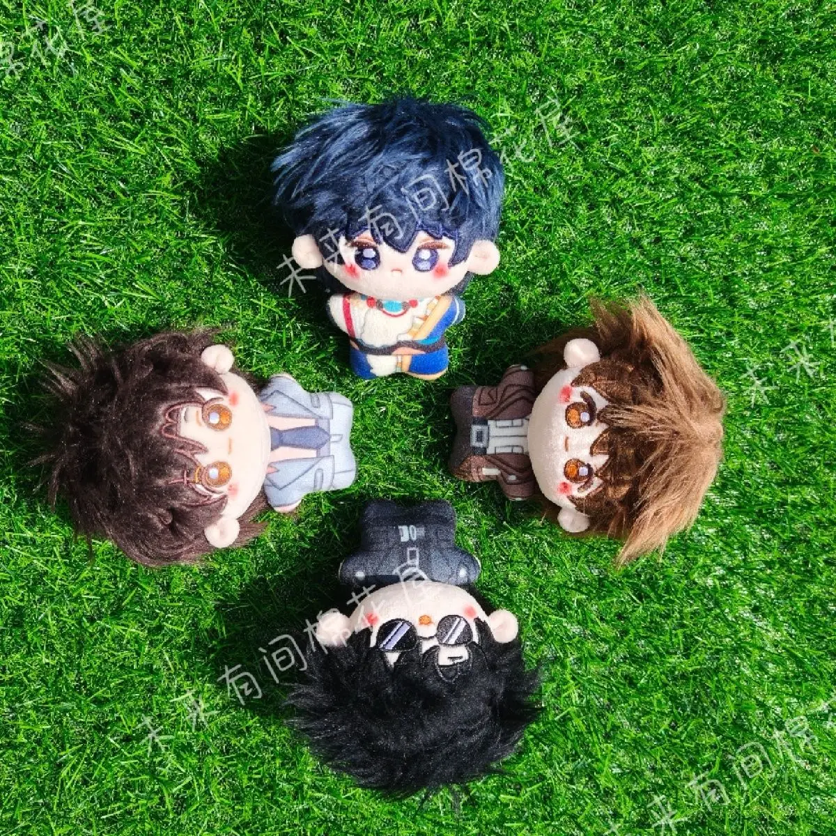 4-inch Chinese Anime DMBJ pluche poppenset - schattig gevuld katoenen figuur avontuur thema collectible zachte sleutelhanger cadeau voor fans