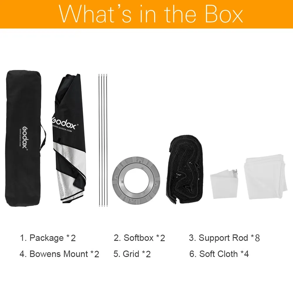 2PCS Godox 30cm x 120cm 12