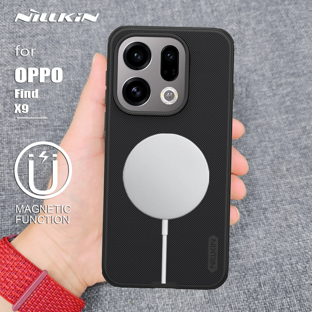 Pour OPPO Find X9 5G Magsafe étui Nillkin bouclier givré magnétique 360 PC cadre TPU mat couverture arrière complète