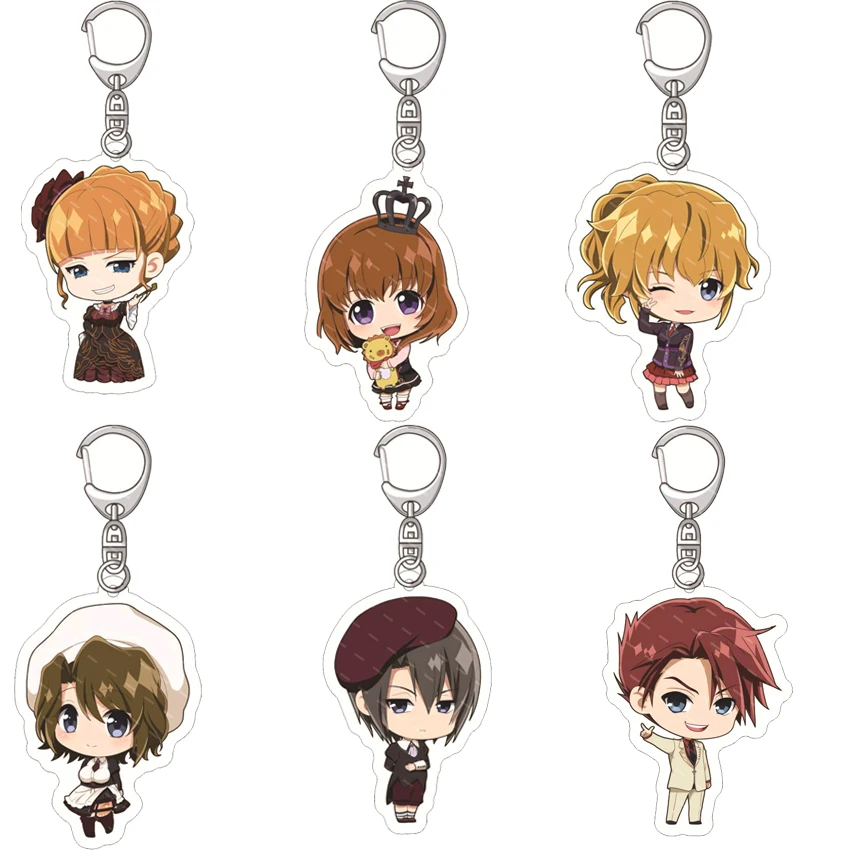 55MM Anime Umineko: When They Cry ‌   Acryl-Schlüsselanhänger Ushiromiya Batora Shanon Kanon Ushiromiya Eba Jessica ‌   Figur Niedliche Geschenke