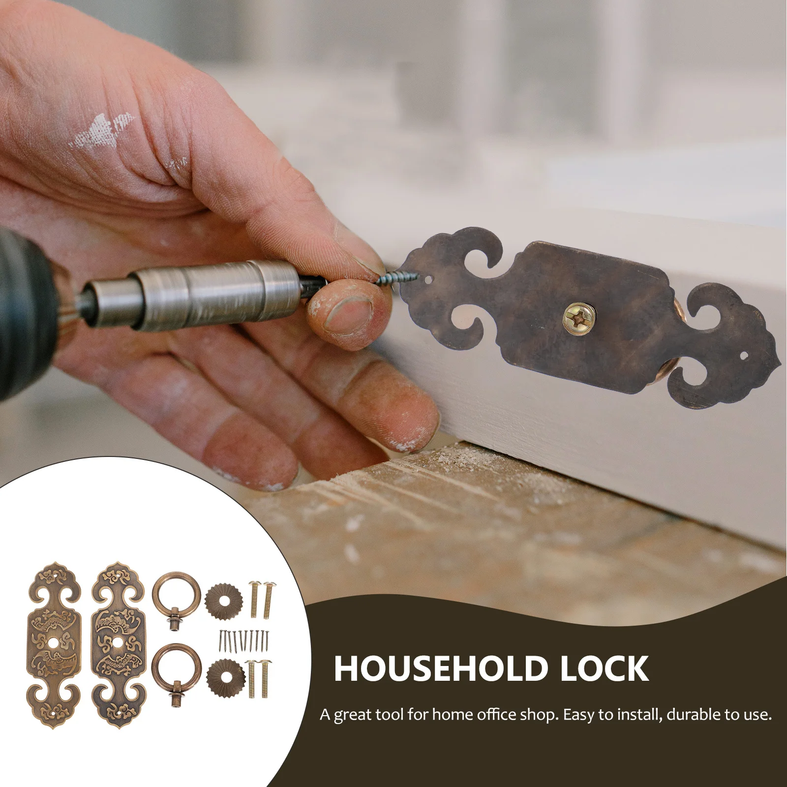 

2pcs Brass Cabinet Handle Style Pull Replacement For Chinese Furniture Door Drawer Wardrobe Shoe Cabinet Chest Knobs