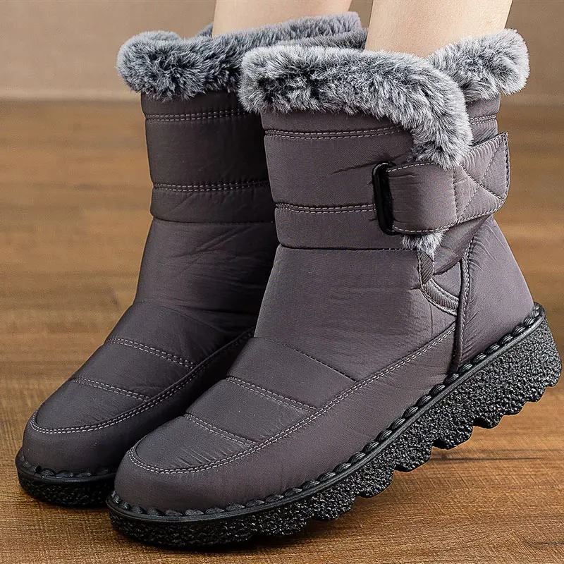 Women's Boots Super Warm Winter Boots Wedges Heel Snow Boots With Fur Winter Shoes Women Ankle Botas Mujer Low Platform Footwear