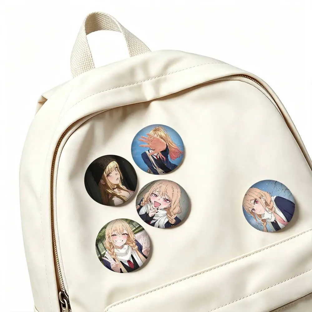 M-Marin Kitagawa My Dress Up Darling  25 32 44 58 75mm Badges Personalized Round Brooches Pins Accessory Gift