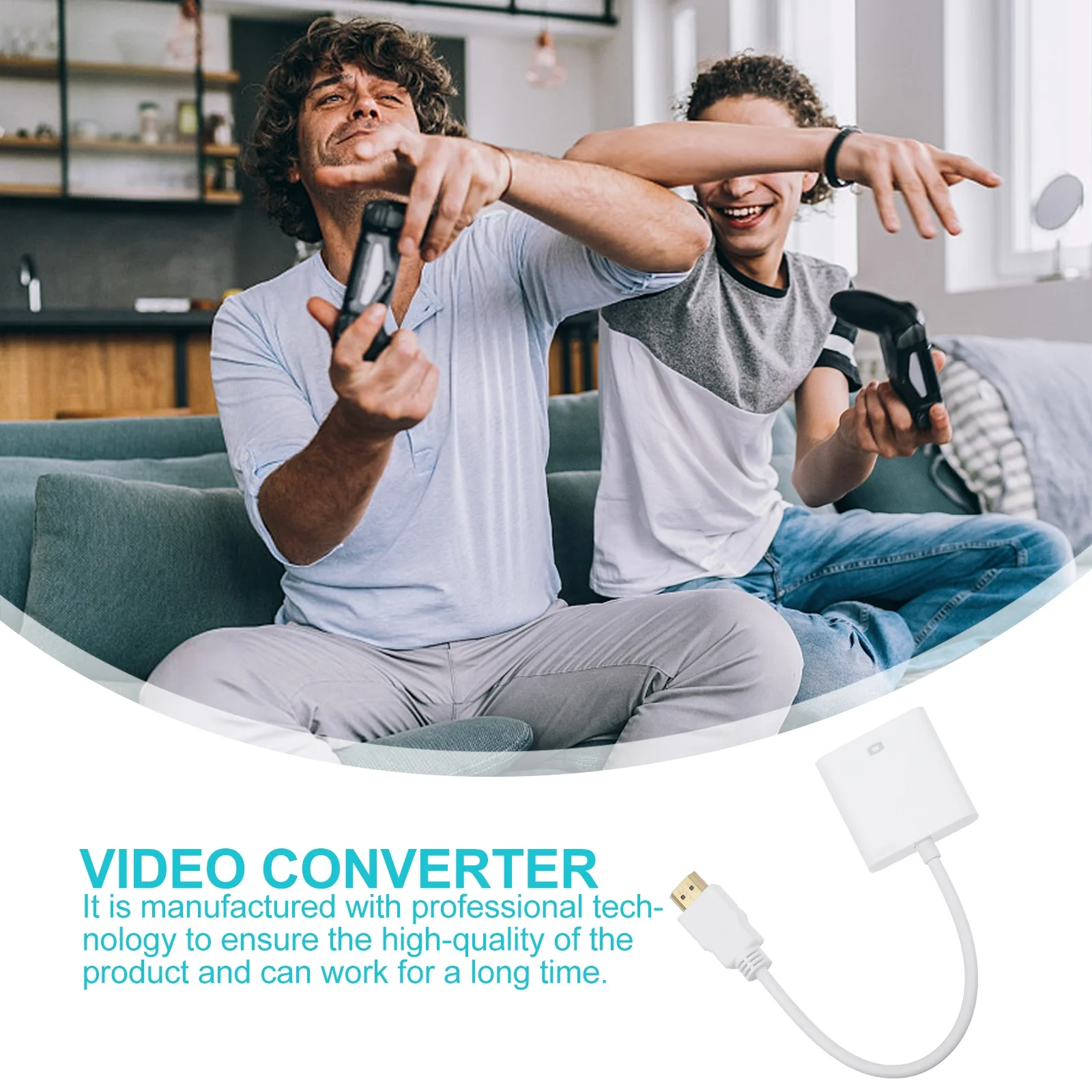 محول Vga محول 1080P محول إخراج الفيديو عالي الوضوح مادة ABS تركيب سريع مقاوم للاهتراء #1