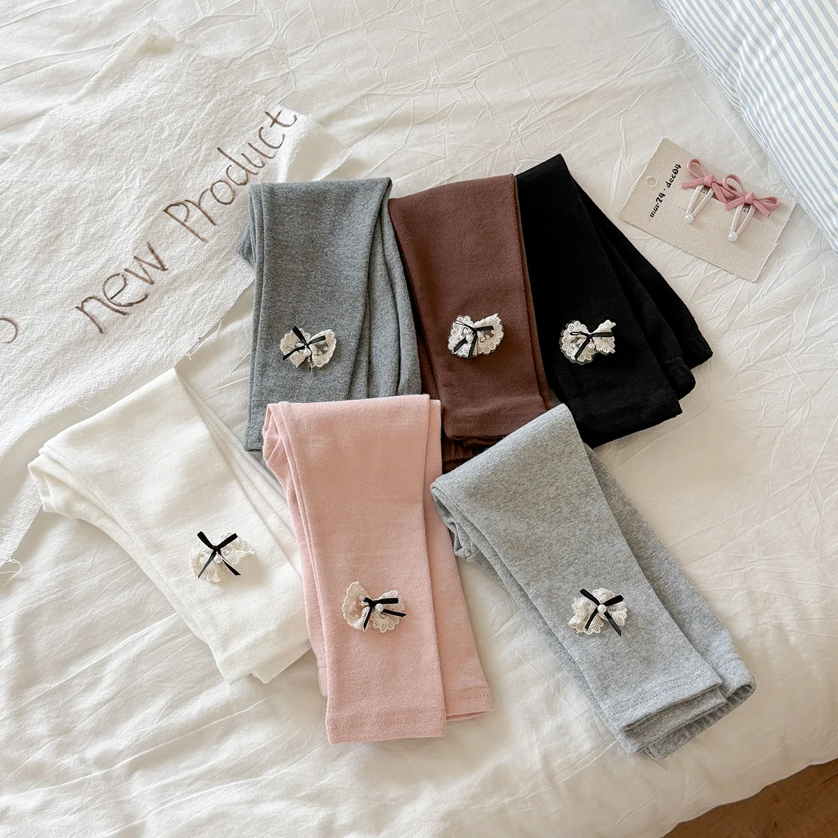 Kids Thick Thermal Pants 2026 Fall Winter New A Class Baby Thermal Pants Boys Girls School Uniform Must Have Bow Knot Leggings