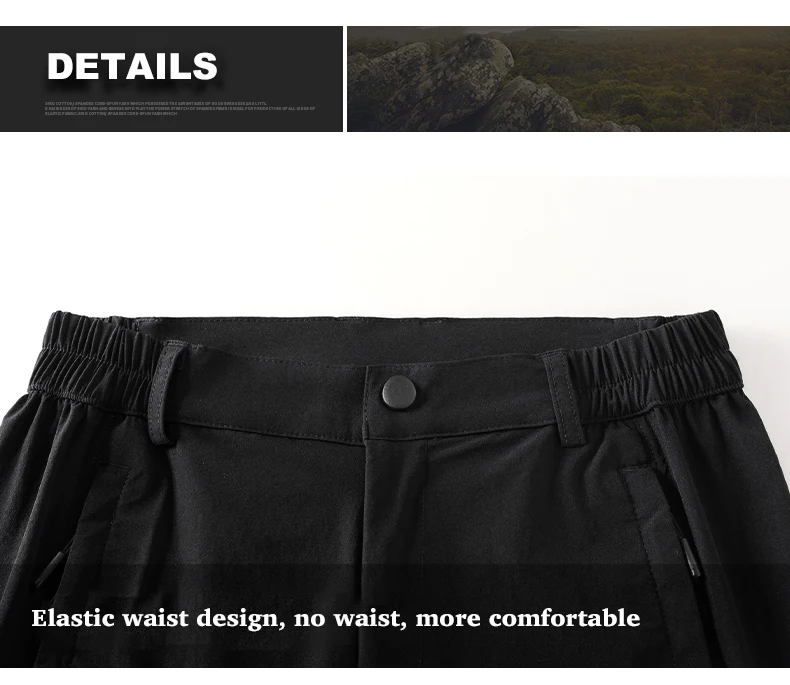 EUMERGX Herren-Sommer-Wanderhose, schnell trocknende, wasserdichte Cargohose, Outdoor-Stretch-Berghose für Camping, Klettern – Detail 29
