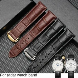 Genuine Leather Watch Strap for Omega Super Butterfly Flying Haima Radar Diamond Crystal Waterproof Sweat-Proof Watchband 20mm