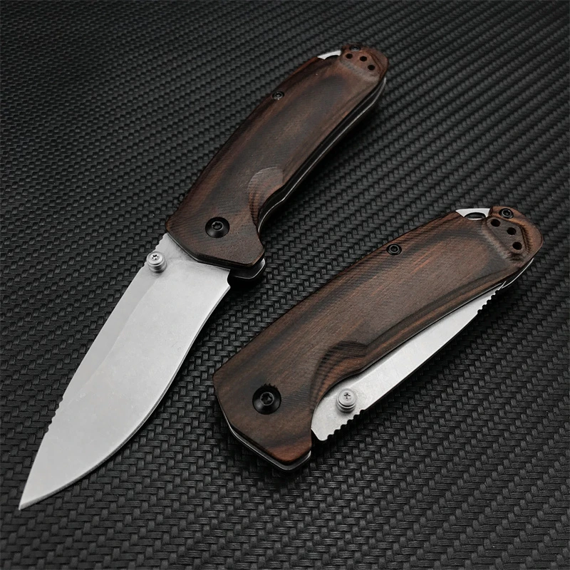 BM 15031 Folding Knife Outdoor Camping Tactical Self Defense Pocket EDC Knife Stable wood handle S30V handling men\'s gifts