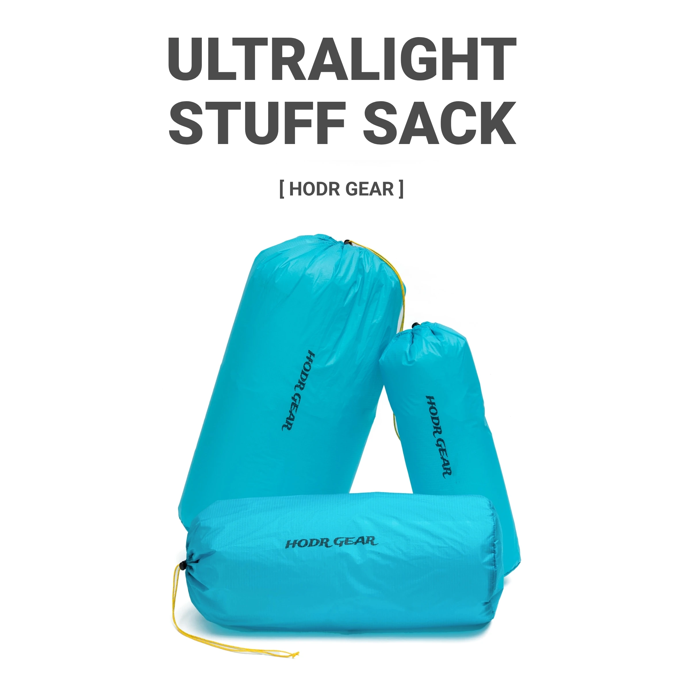 [HODRGEAR] Ultralight Stuff Sack Ultra-SIL Ripstop Water-Resistant Ditty Bags Drawstring for Traveling Hiking Backpacking