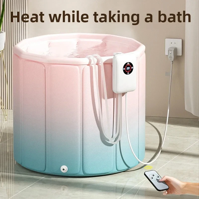 Constant Temperature Bath Heater Water Circulation Folding Bathtub Heating While Soaking Sauna Steam Shower
