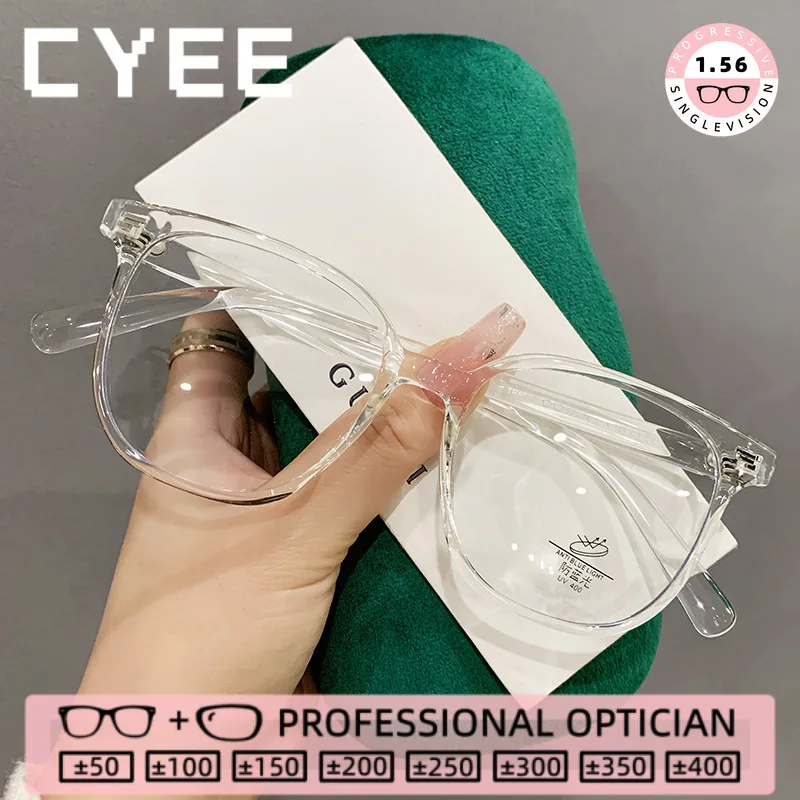 

CYEE Rectangle Vintage Reading Eyegiasses Womens Blue Light Blocking High-End Customization Myopia Prescription Optical Glasses