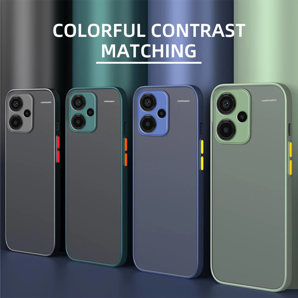 Shockproof Armor Matte Soft TPU Case For Xiaomi Redmi Note 13 13T 13C 14 Pro Plus Ultra Pro+ 5G Bumper Clear Hard PC Cover