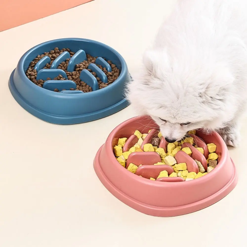 Multi-use Plastic Dog Slow Food Bowl Portable Anti Choking Cat Feeder Anti Spill Anti Slip Pet Food Dispenser