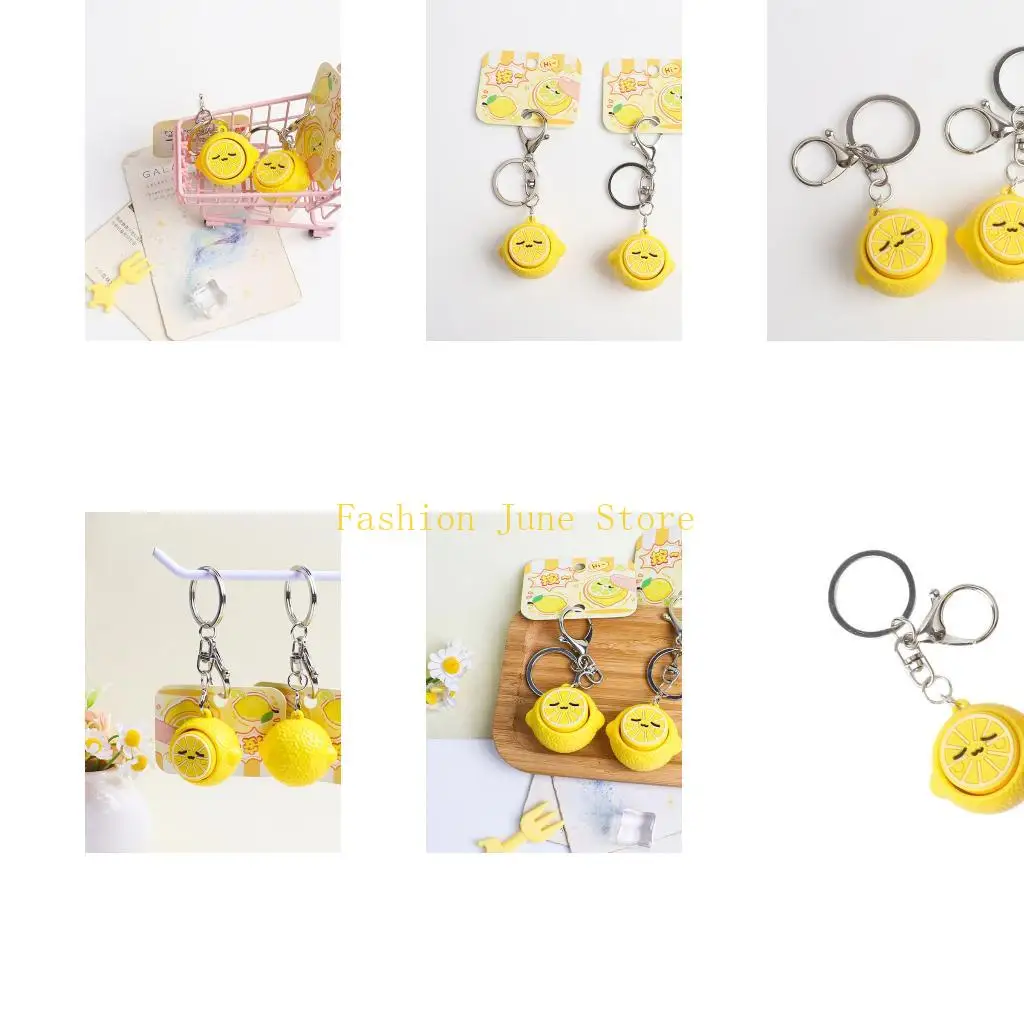 N5KA Lemon Squeeze Keyring for Fruit Party Supplies Stress Reliever For Teens
