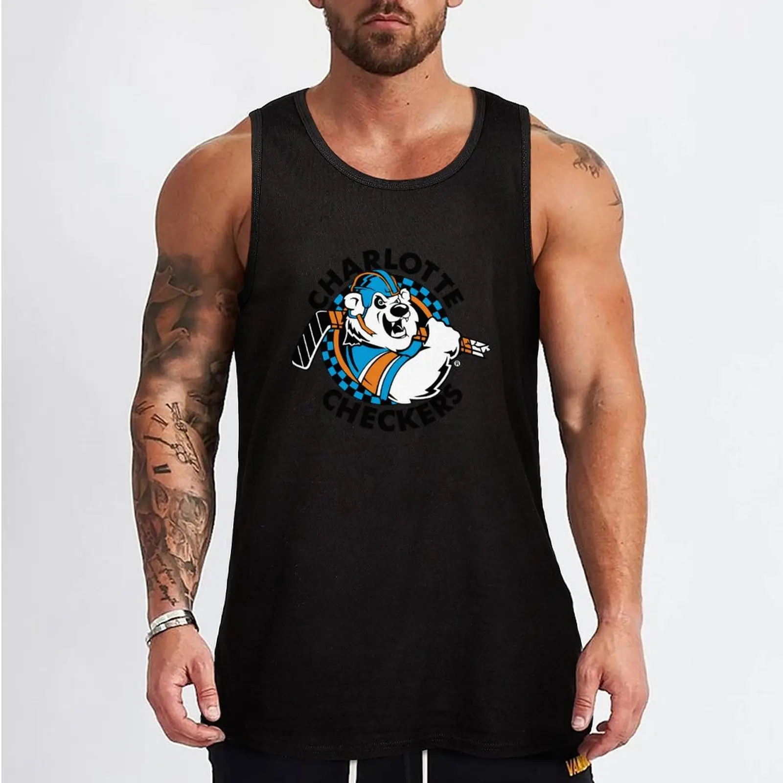 Charlotte Checkers Tank Top sleeveless vest men sports t-shirts for men