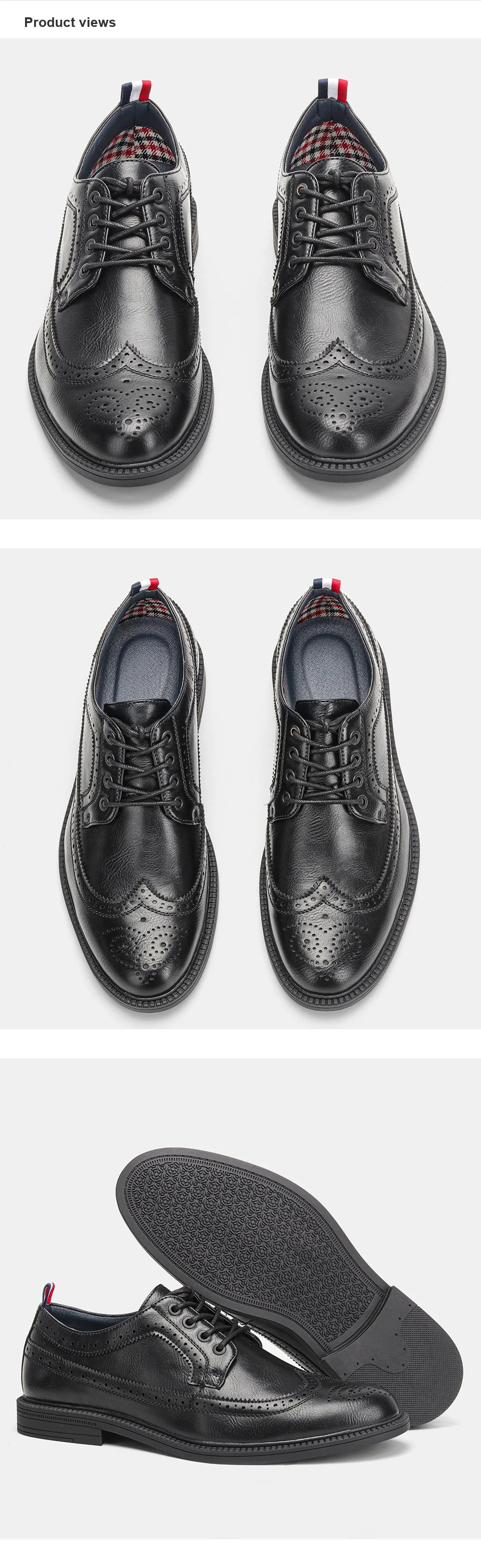 Klassische Brogues-Lederschuhe für Herren, bequeme, elegante Business-Schuhe für Herren, Lederschuhe für Herren – Detail 2