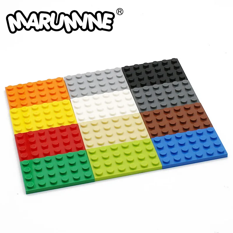 Marumine-Building Blocks Base Plate, MOC Bricks, Peças DIY, Acessórios para Kit de Modelagem Base, Baseplate Clássico, 4x6, 10Pcs, 3032