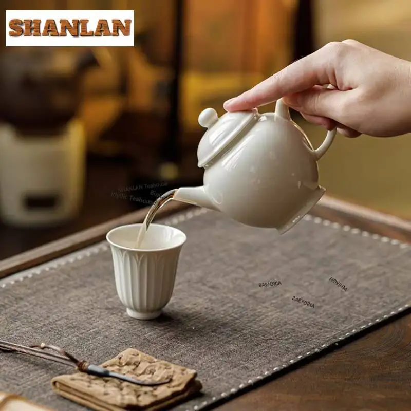 Ding Kiln White General Tea Set Complete Set Luxury Tea Ceremony Set Tea Maker Teapot And Tea Cup Set Cha Supplies Decoration