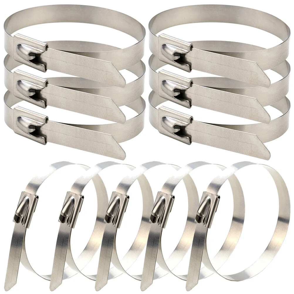 

30 Pcs Pipe Brackets Metal Zipper Tie Cable Straps Cord Ties Stainless Steel Holder Chain