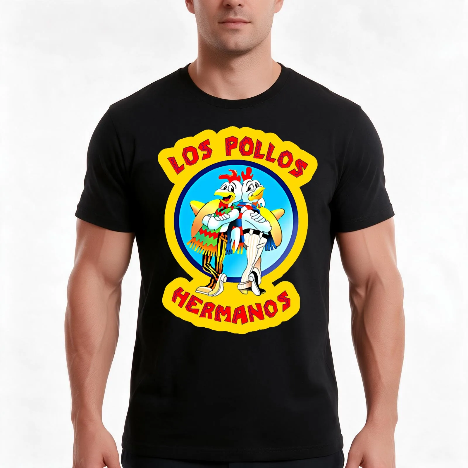 Los Pollos Hermanos (14) T-Shirt, Summer Casual Cotton Tee, Oversized Streetwear Tops, Vintage Graphic Print, Unisex Men Women