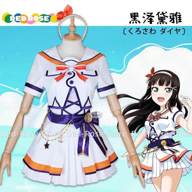 Love live Sunshine Aqours 6th Anniversary Dress Ruby Dia Riko Chika Yoshiko Mari Dancing Suit Party Cosplay Costume Custom Made