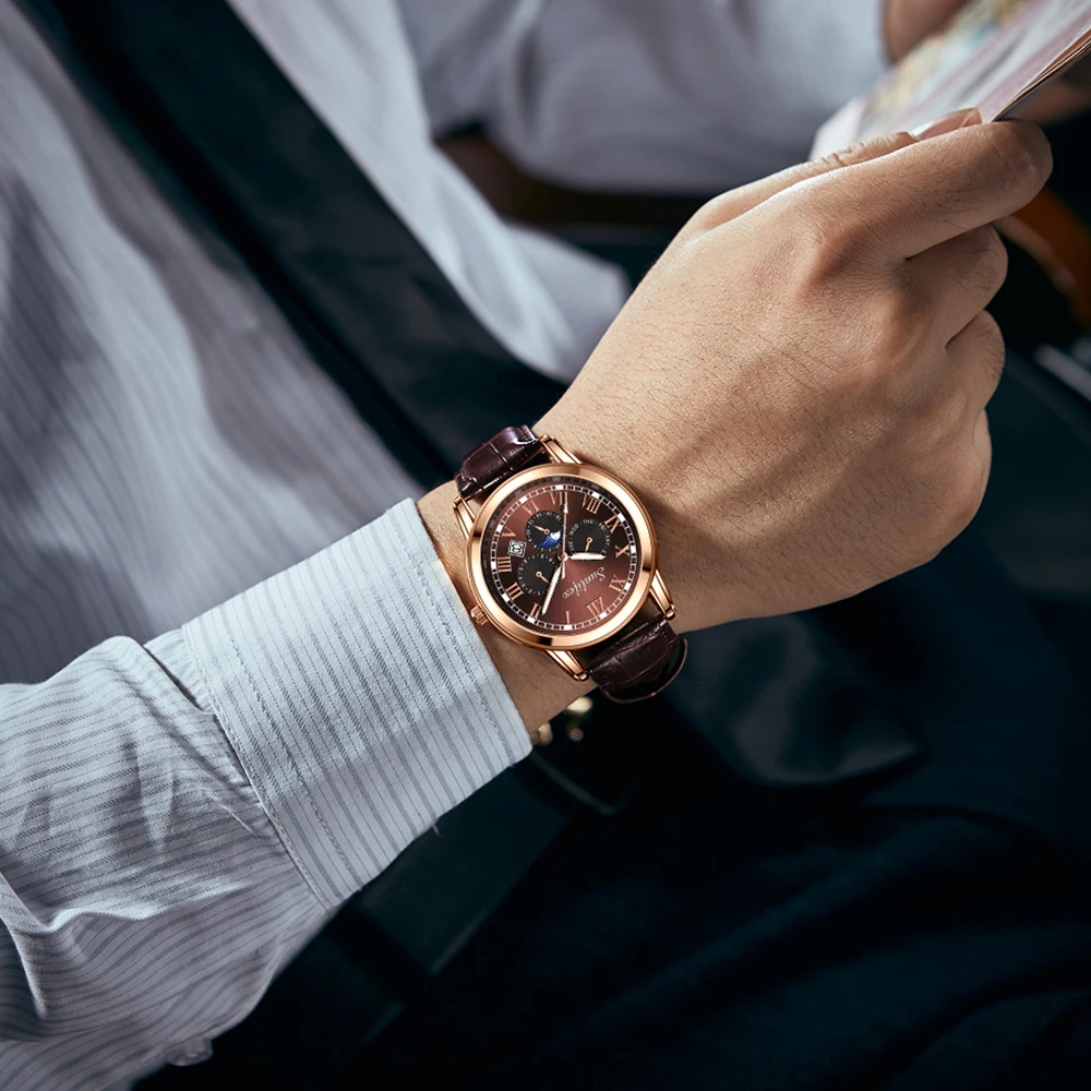 Sunlifex Men's Quartz Watch Business Leather Watch